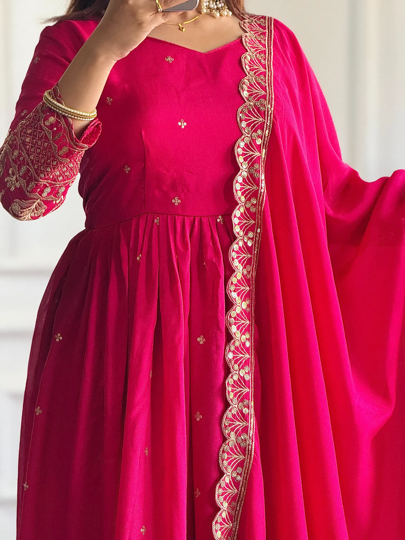 Dvd 5093 Vichitra Silk  With Embroidery Kurti Pant With Dupatta Exporters In India